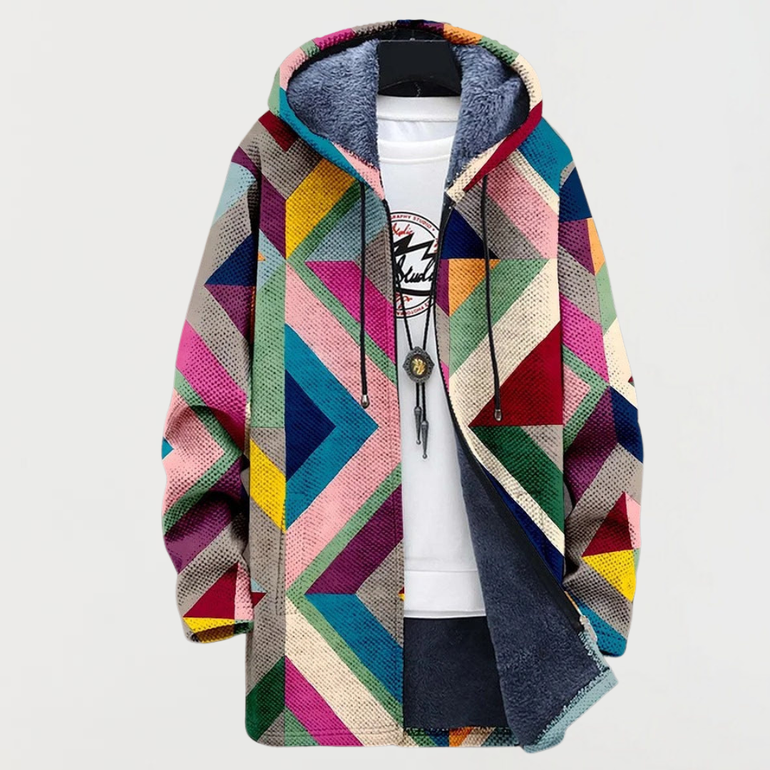 Sweatshirt mit künstlerischem geometrischem Muster